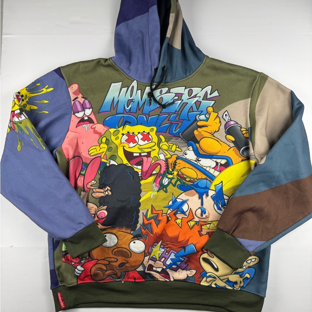 Nickelodeon Members Only All over print graphic hoodie size large
